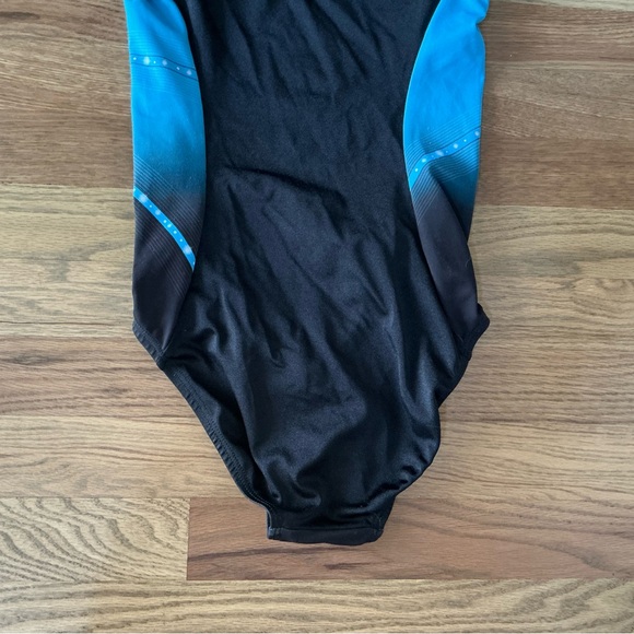 GK Blue and Black Diamonds Leotard Size Child Medium - Picture 7 of 9